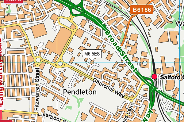 M6 5ES map - OS VectorMap District (Ordnance Survey)