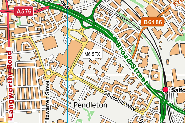 M6 5FX map - OS VectorMap District (Ordnance Survey)