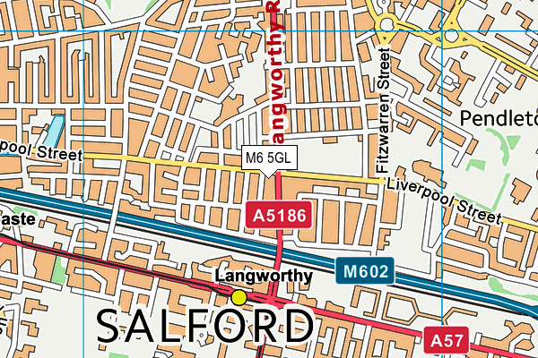 M6 5GL map - OS VectorMap District (Ordnance Survey)