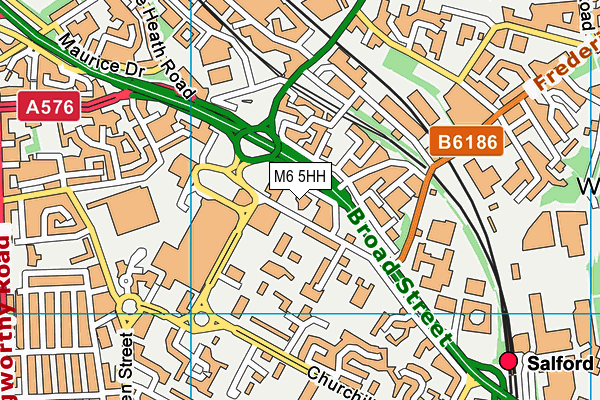 M6 5HH map - OS VectorMap District (Ordnance Survey)