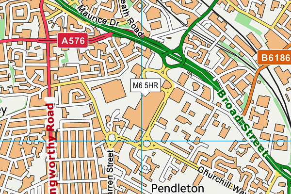 M6 5HR map - OS VectorMap District (Ordnance Survey)