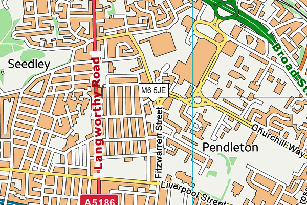 M6 5JE map - OS VectorMap District (Ordnance Survey)