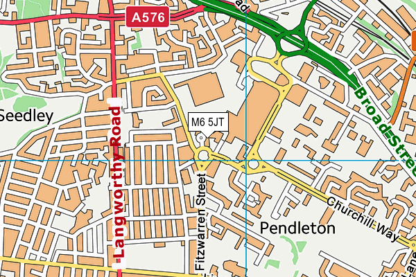 M6 5JT map - OS VectorMap District (Ordnance Survey)