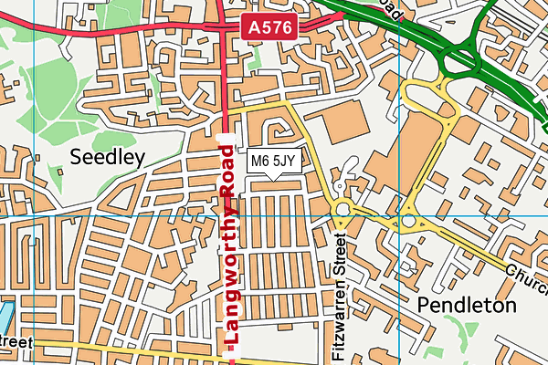 M6 5JY map - OS VectorMap District (Ordnance Survey)