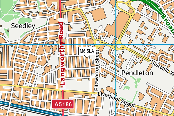 M6 5LA map - OS VectorMap District (Ordnance Survey)