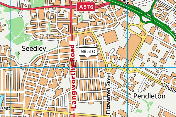 M6 5LQ map - OS VectorMap District (Ordnance Survey)