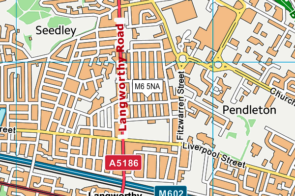 M6 5NA map - OS VectorMap District (Ordnance Survey)