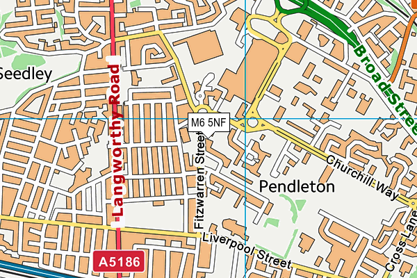 M6 5NF map - OS VectorMap District (Ordnance Survey)