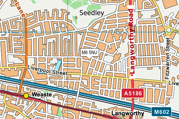 M6 5NU map - OS VectorMap District (Ordnance Survey)