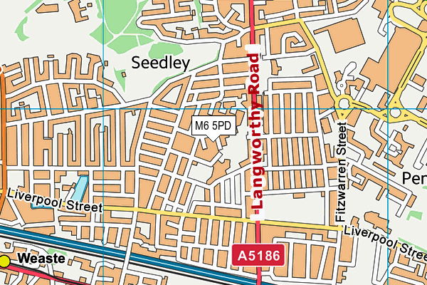 M6 5PD map - OS VectorMap District (Ordnance Survey)