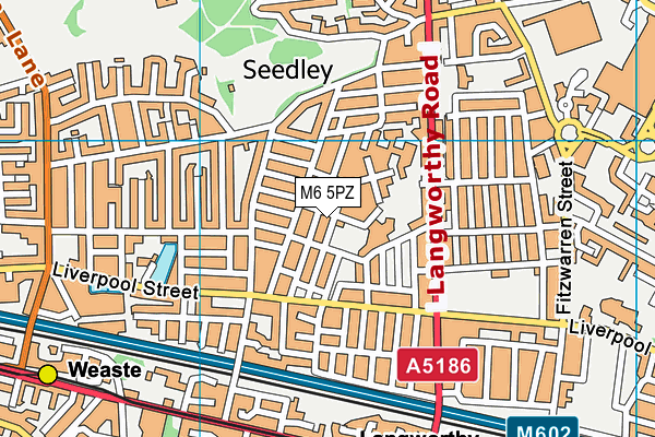 M6 5PZ map - OS VectorMap District (Ordnance Survey)