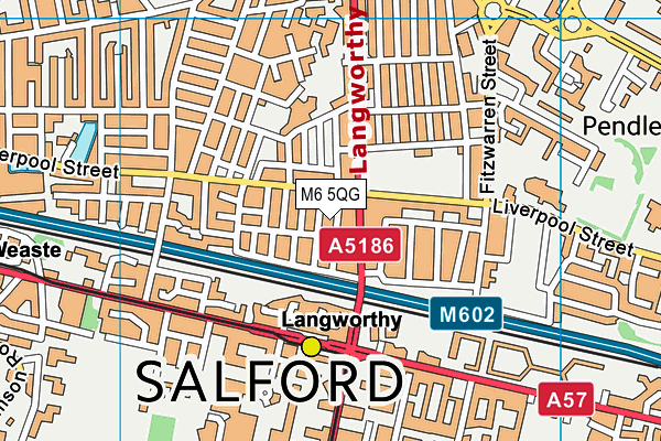 M6 5QG map - OS VectorMap District (Ordnance Survey)