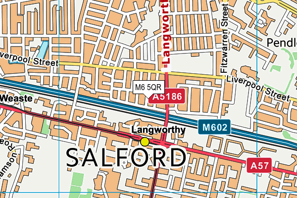 M6 5QR map - OS VectorMap District (Ordnance Survey)