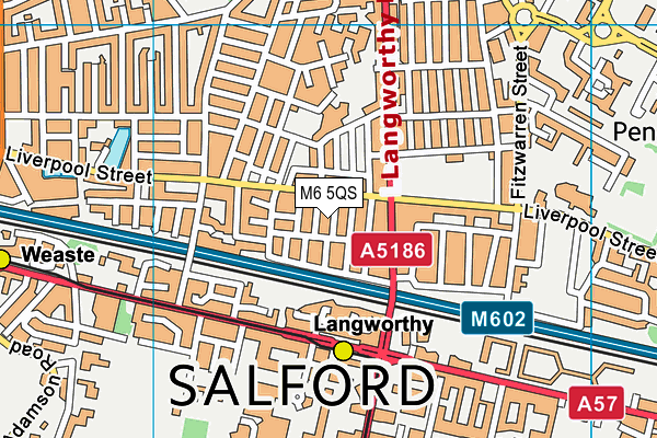 M6 5QS map - OS VectorMap District (Ordnance Survey)