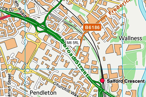 M6 5RL map - OS VectorMap District (Ordnance Survey)