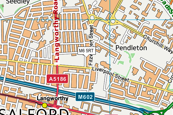 M6 5RT map - OS VectorMap District (Ordnance Survey)