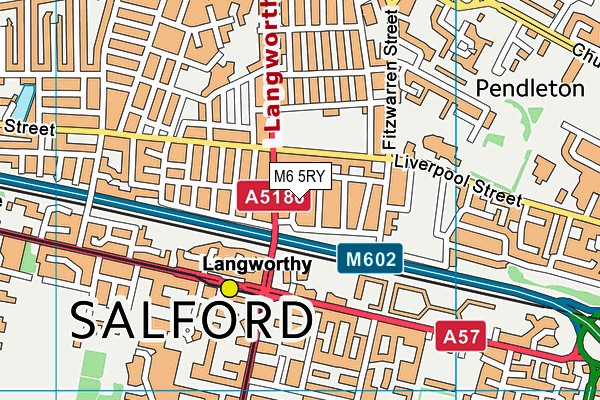 M6 5RY map - OS VectorMap District (Ordnance Survey)