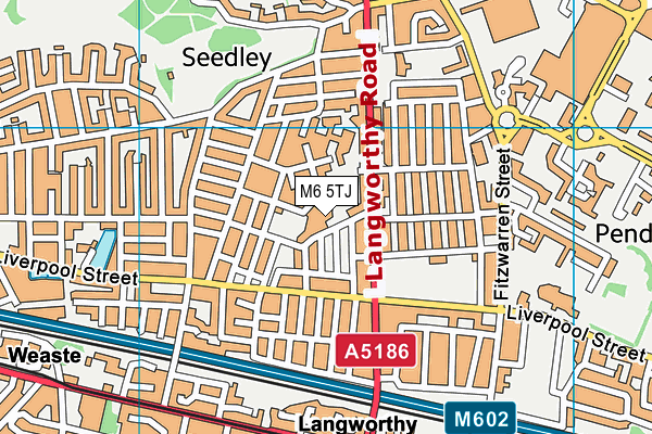 M6 5TJ map - OS VectorMap District (Ordnance Survey)