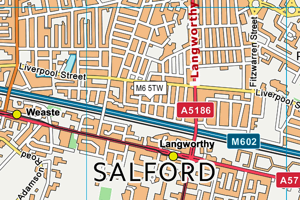 M6 5TW map - OS VectorMap District (Ordnance Survey)