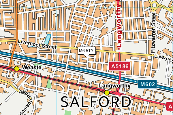 M6 5TY map - OS VectorMap District (Ordnance Survey)