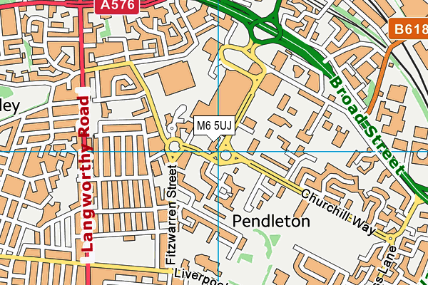 M6 5UJ map - OS VectorMap District (Ordnance Survey)