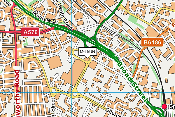 M6 5UN map - OS VectorMap District (Ordnance Survey)