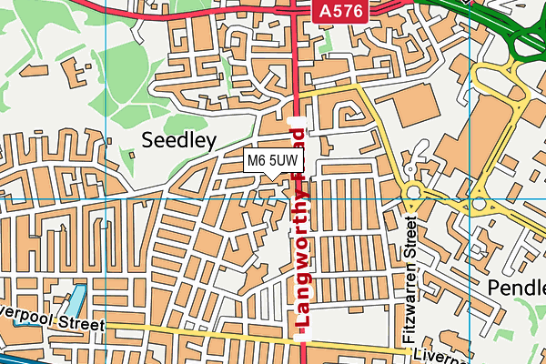 M6 5UW map - OS VectorMap District (Ordnance Survey)