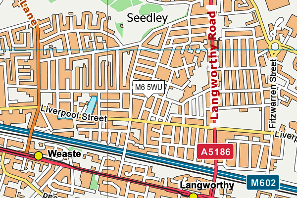 M6 5WU map - OS VectorMap District (Ordnance Survey)