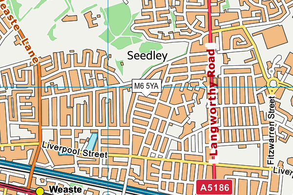 M6 5YA map - OS VectorMap District (Ordnance Survey)