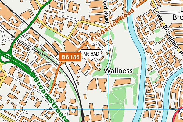 M6 6AD map - OS VectorMap District (Ordnance Survey)