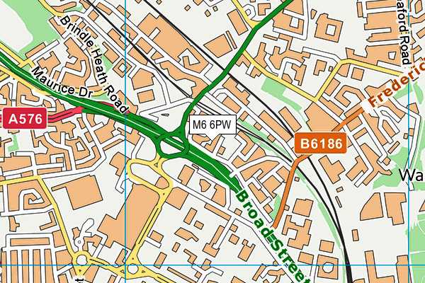 M6 6PW map - OS VectorMap District (Ordnance Survey)