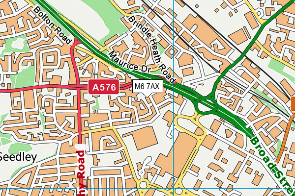 M6 7AX map - OS VectorMap District (Ordnance Survey)
