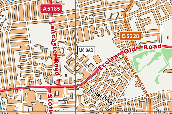 M6 8AB map - OS VectorMap District (Ordnance Survey)
