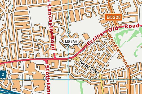 M6 8AH map - OS VectorMap District (Ordnance Survey)