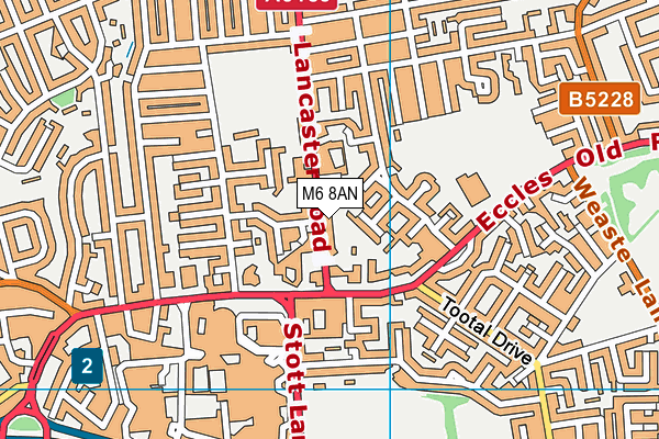 M6 8AN map - OS VectorMap District (Ordnance Survey)