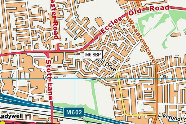 M6 8BP map - OS VectorMap District (Ordnance Survey)