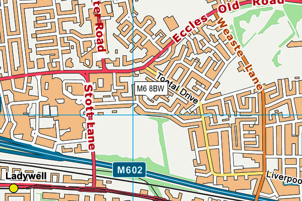 M6 8BW map - OS VectorMap District (Ordnance Survey)