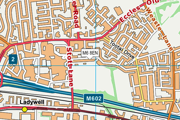 Stott Lane Playing Fields map (M6 8EN) - OS VectorMap District (Ordnance Survey)