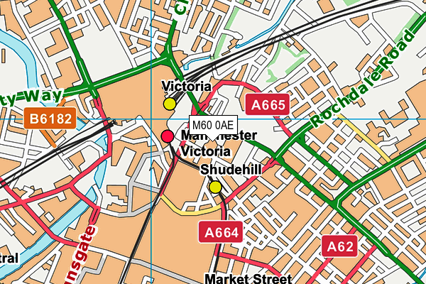 M60 0AE map - OS VectorMap District (Ordnance Survey)