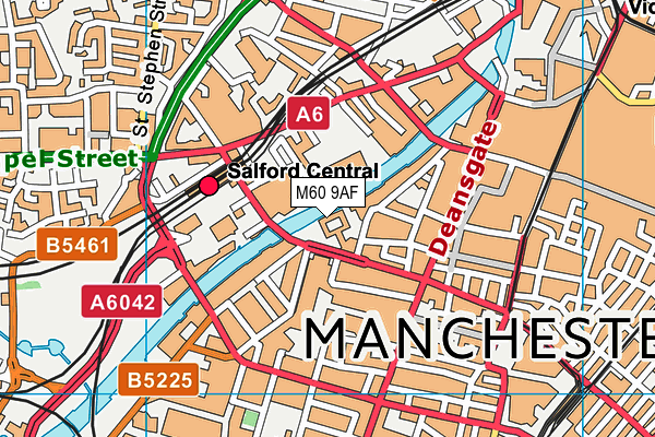 M60 9AF map - OS VectorMap District (Ordnance Survey)