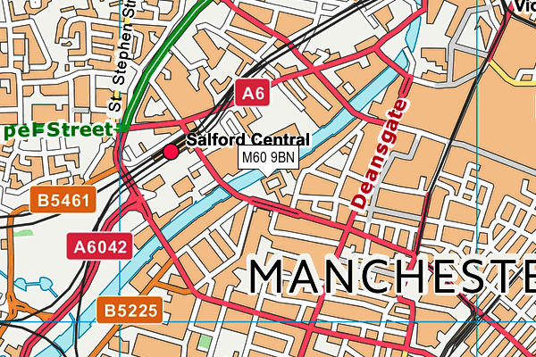 M60 9BN map - OS VectorMap District (Ordnance Survey)