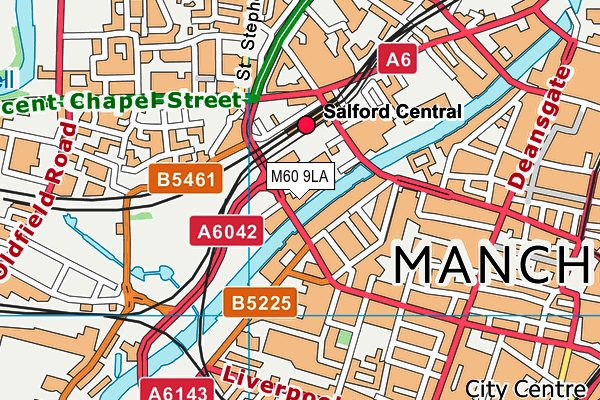 M60 9LA map - OS VectorMap District (Ordnance Survey)