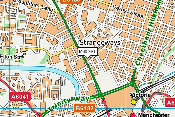 M60 9ST map - OS VectorMap District (Ordnance Survey)