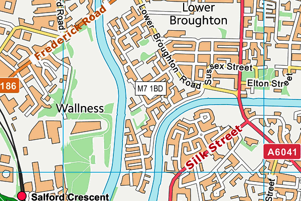 M7 1BD map - OS VectorMap District (Ordnance Survey)