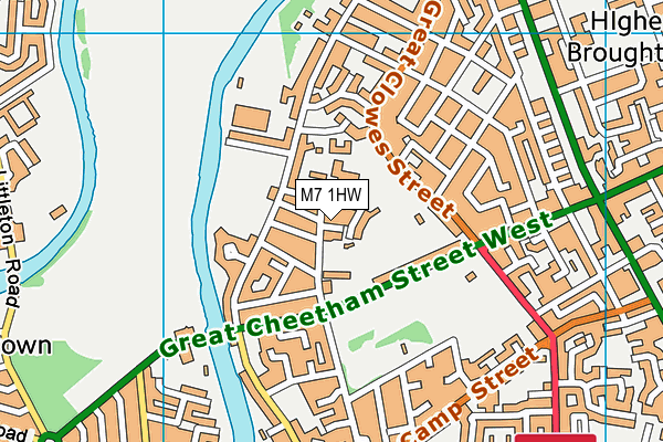 M7 1HW map - OS VectorMap District (Ordnance Survey)