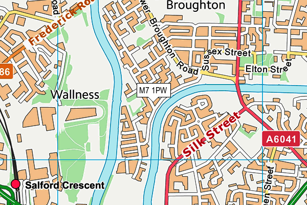 M7 1PW map - OS VectorMap District (Ordnance Survey)