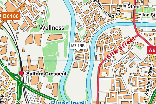 M7 1RB map - OS VectorMap District (Ordnance Survey)