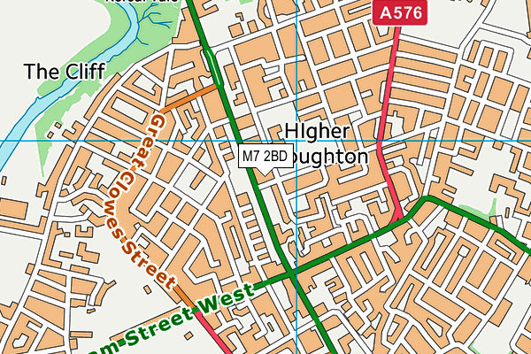 M7 2BD map - OS VectorMap District (Ordnance Survey)