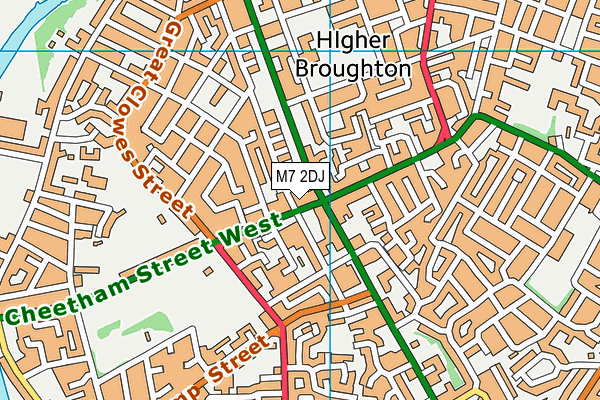 M7 2DJ map - OS VectorMap District (Ordnance Survey)