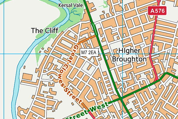 M7 2EA map - OS VectorMap District (Ordnance Survey)